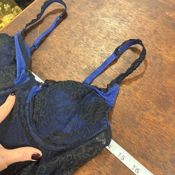 Vtg 90s  Fredericks Hollywood Sheer Lace‎ Chemise Slip Dress Large (Fits S) Vamp - Picture 10 of 11